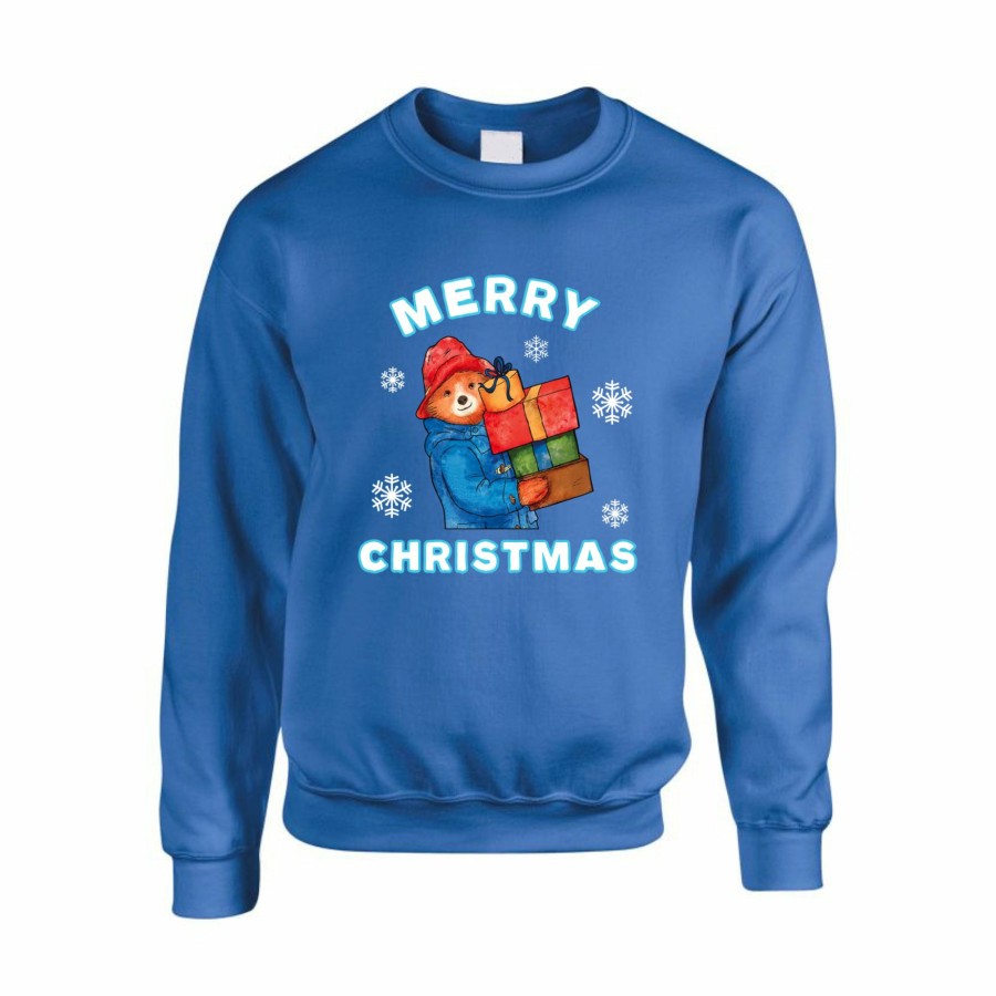 Clothing Paddington | Paddington Adult Christmas Sweatshirt - Royal Blue