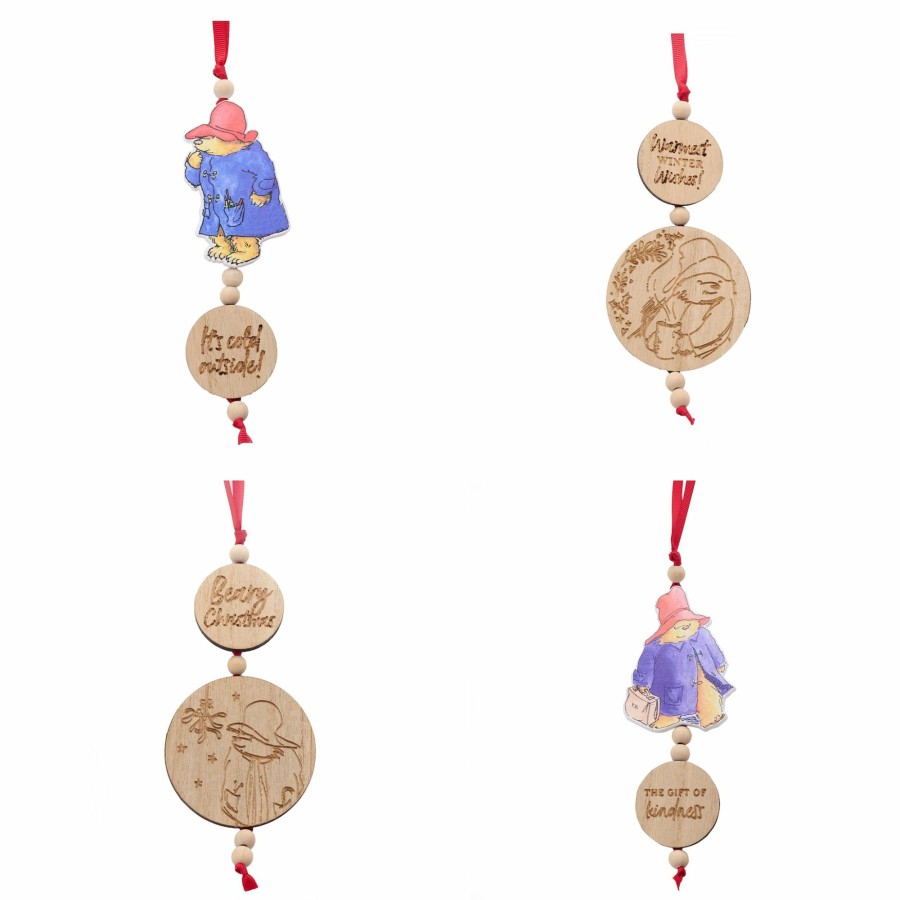 Seasonal Paddington | Paddington Set Of 4 Wooden Decorations