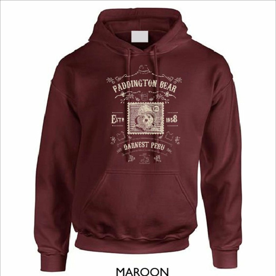 Clothing Paddington | Paddington Adult Hoodie (Darkest Peru) - Burgundy