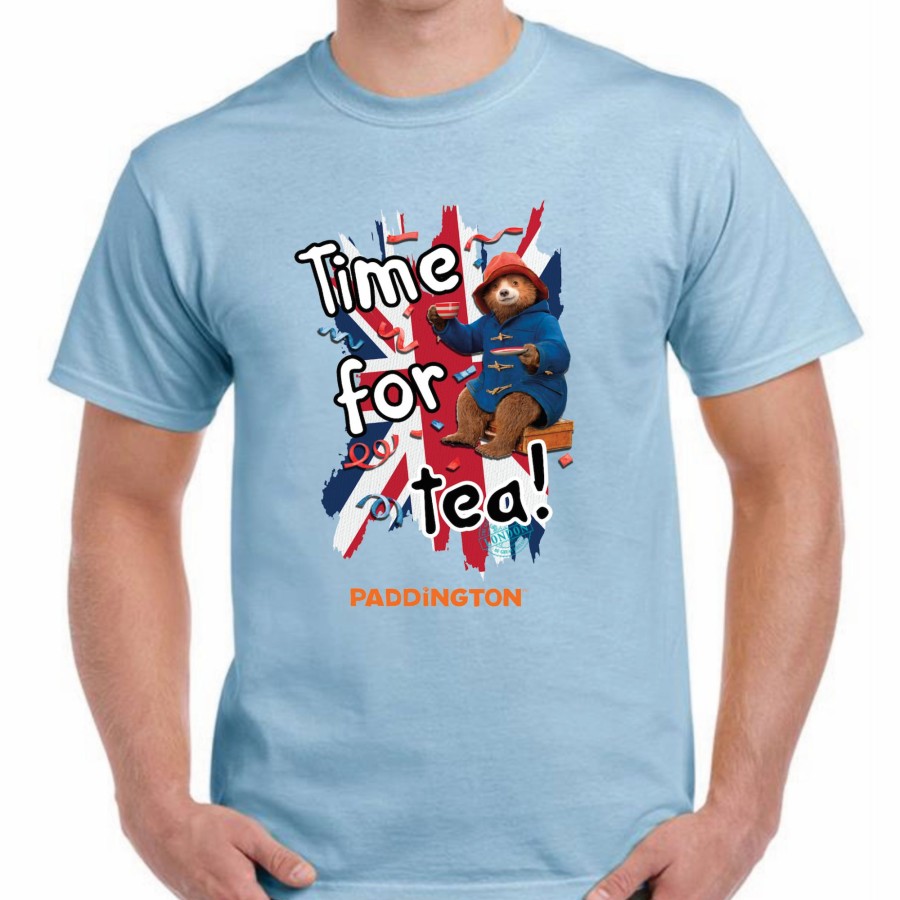 Clothing Paddington | Paddington Time For Tea Adult T-Shirt (Light Blue)