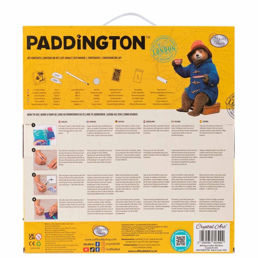 Toys & Games Paddington | Writing A Letter 30X30Cm Crystal Art Kit